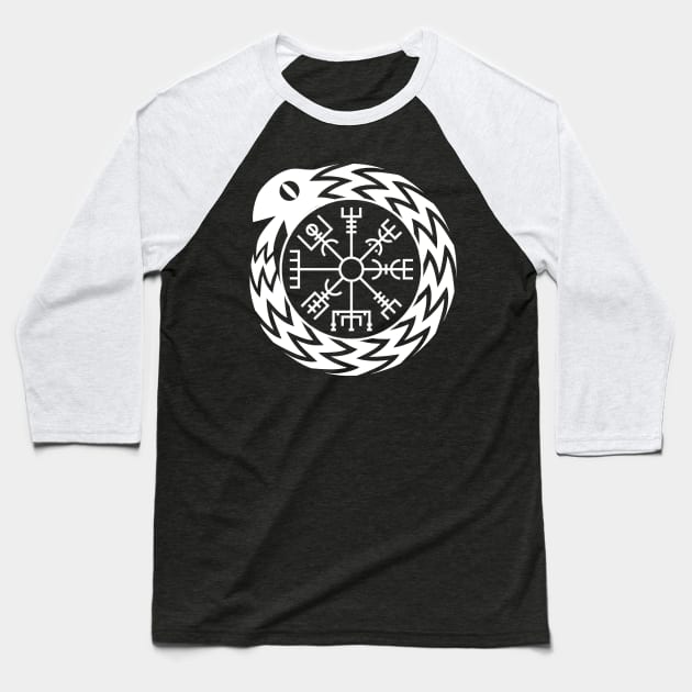 Vegvisir Jormungandr Norse Mythology T-shirt Baseball T-Shirt by AgemaApparel